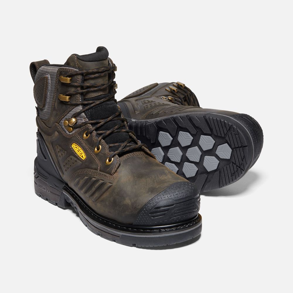 Keen Trekking Bot Erkek Siyah Kahverengi - Philadelphia 6\" Waterproof (Carbon-Fiber Toe) - Türkiye C